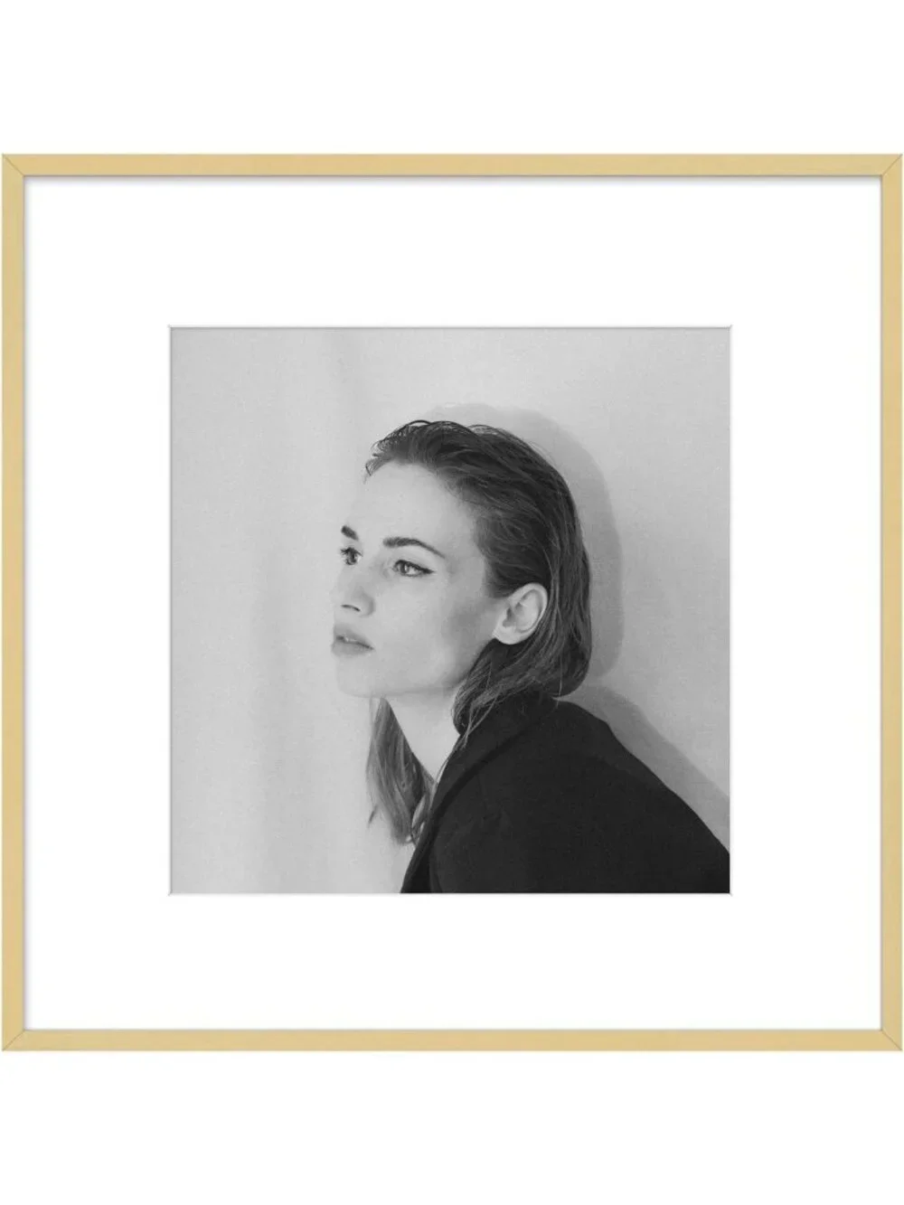Stylish 12x12 Gold Aluminum Frame with White Mat & Real Glass - Perfect for Art